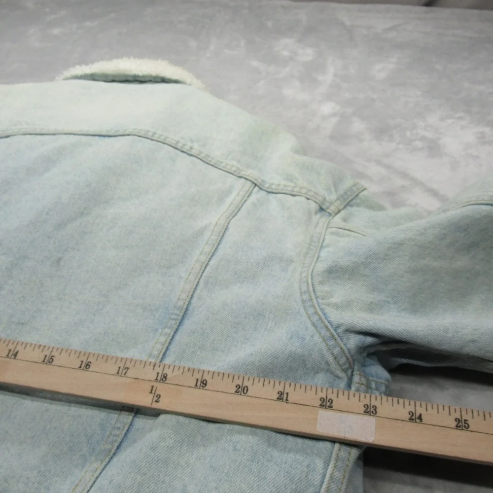 Levis Jacket Mens Large Light Wash Sherpa Lined Trucker USA VTG 80's FADE‎ Rare - Picture 13 of 15